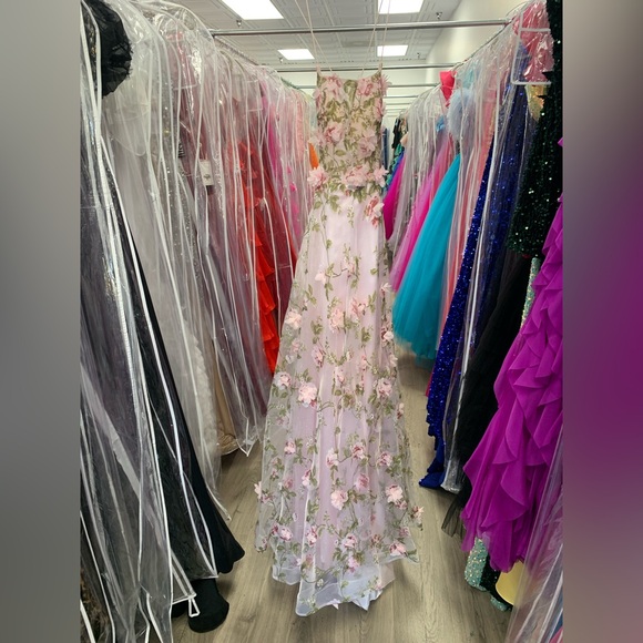 Andrea & Leo Couture Dresses & Skirts - Blush Pink Floral Appliqué Prom Dress